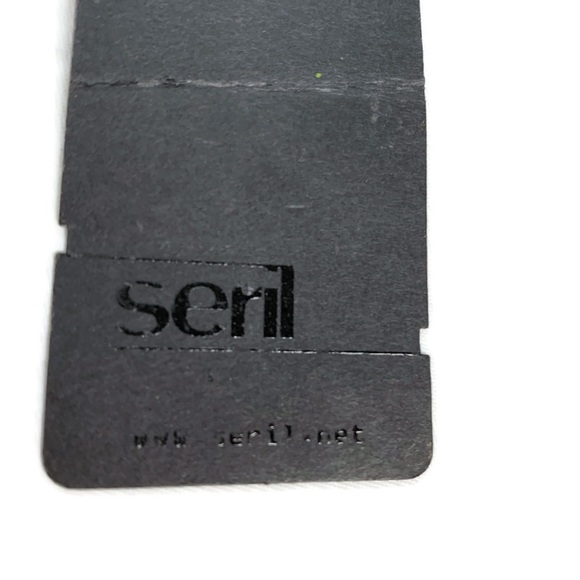 NWT *RARE* SERIL BRUISED LEATHER CLUTCH BLK/BLU - Picture 8 of 8